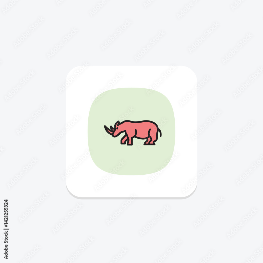 Fototapeta premium Rhino, vector, pixel perfect, illustrator file