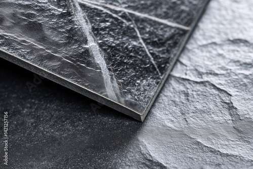 A black tile with a silver border