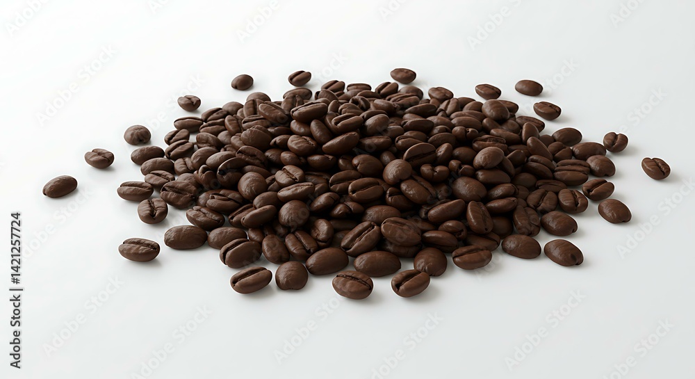 Obraz premium Coffee beans white background C. Brazilian food