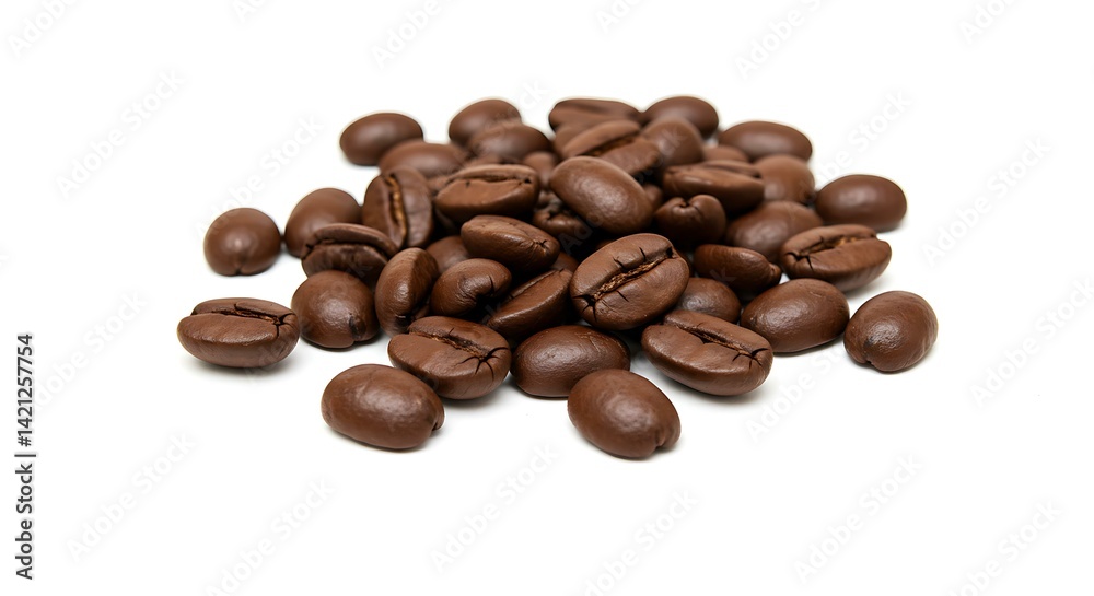 Naklejka premium Coffee beans white background Co. Brazilian food
