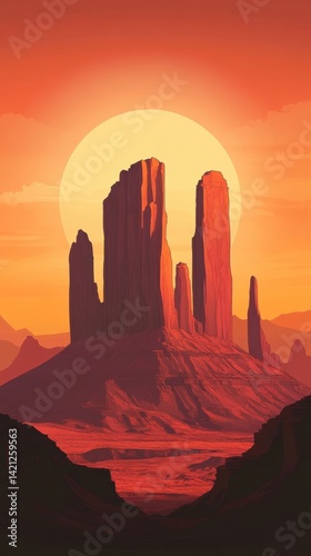 Majestic Sunset over Monument Valley: Arizona's Iconic Red Rock Formations