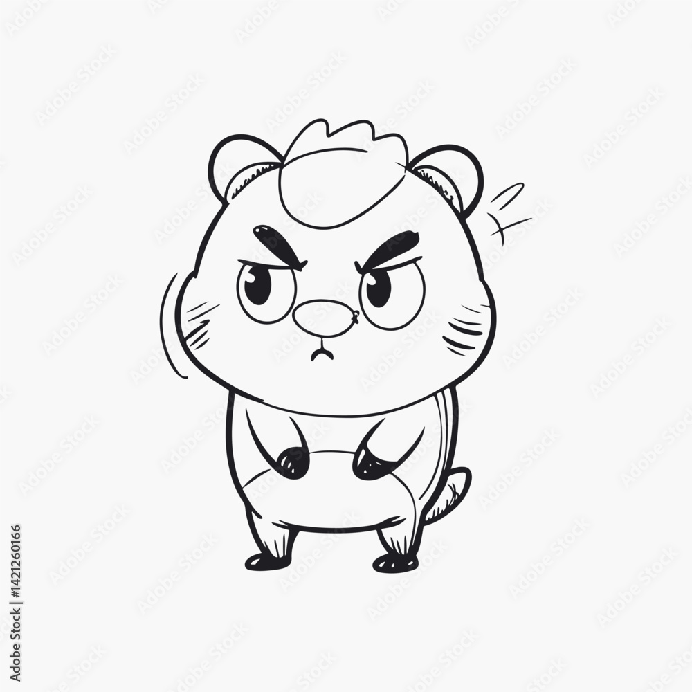 Angry Cartoon Hamster Character – Hand-Drawn Doodle Style Angry Cartoon Hamster Character – Hand-Drawn Doodle Style
