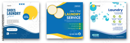 Modern Laundry and Shoe Cleaning Services Promotional Flyer Design Template