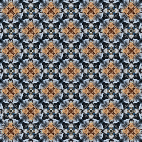 Colorful Abstract Vector Pattern with Retro Symmetrical Elements