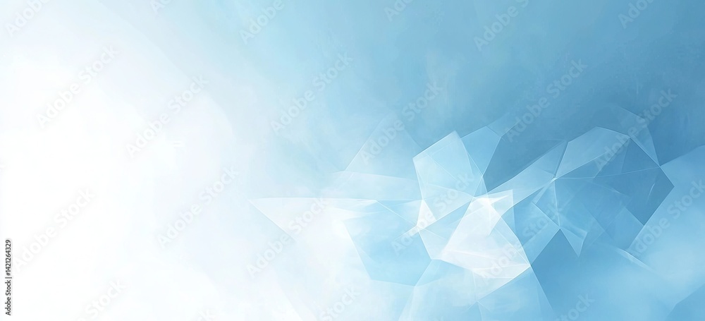 Obraz premium Abstract Polygonal Shapes in Soft Blue Tones with Modern Geometric Design