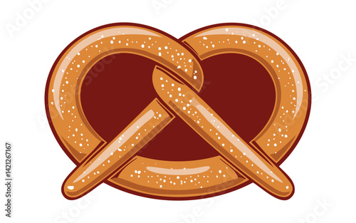 Pretzel Bread - Vector Illustration