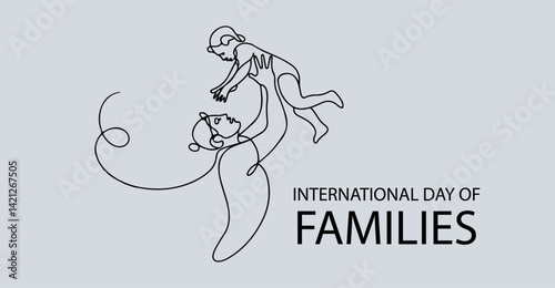 Celebrating Family Bonds with Modern Line Art for International Day of Families