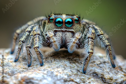 Wallpaper Mural Close-up of a colorful jumping spider on a rock in its natural habitat. Torontodigital.ca