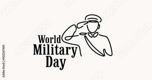 World Military Day Celebrated with Soldier Saluting and Rifle Illustration