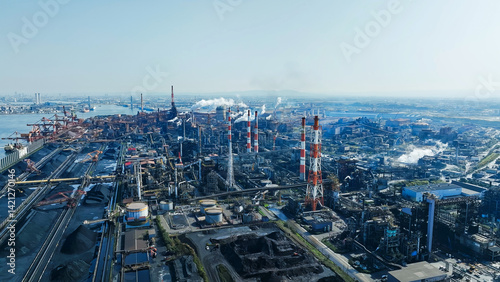 工業地帯の風景　空撮