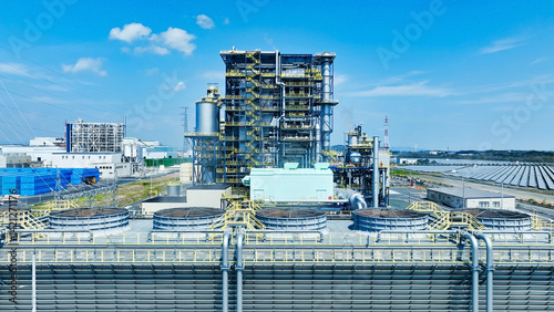 Obraz na płótnie Biomass power plant aerial view w salonie