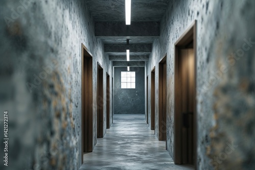 Blurry Corridor in Textured Office Space Inspiring Business Narratives