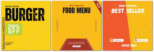 Eye-Catching Food Menu Promotion Social Media Post Design Templates