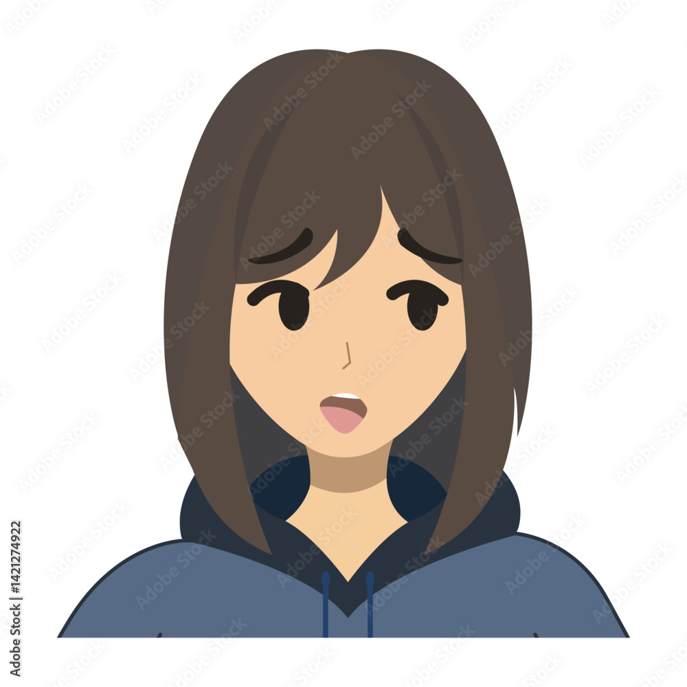 a young woman with her expression vector image a young woman with her expression vector image