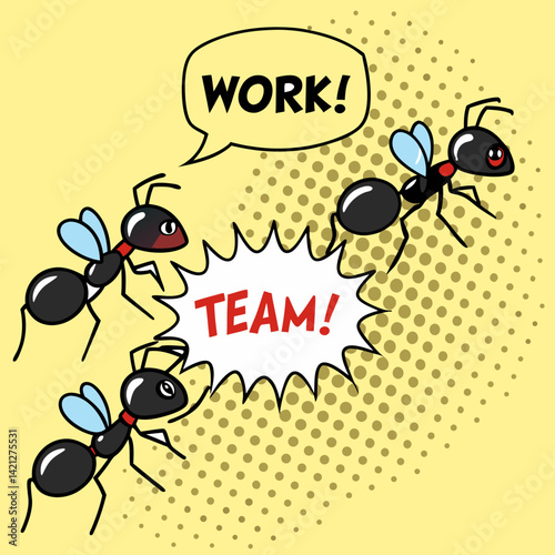 Marching Ant Parade Pop Art Style