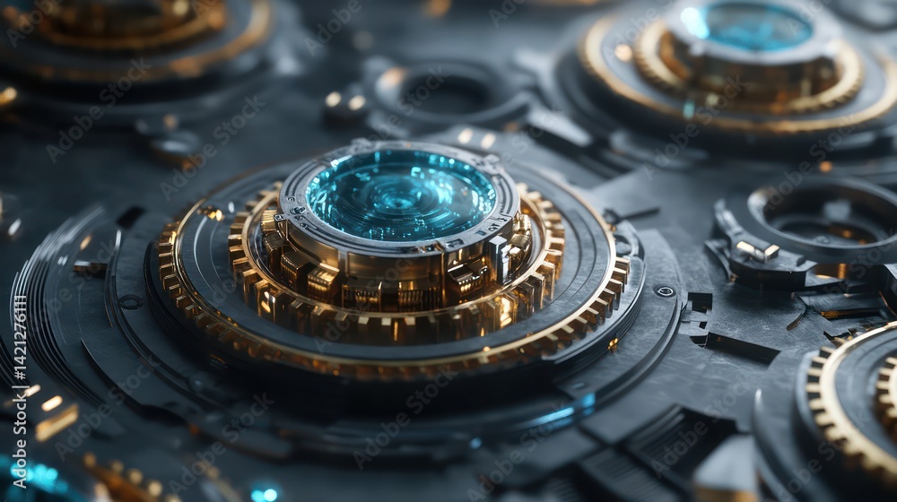 custom made wallpaper toronto digitalCloseup mechanical components pattern