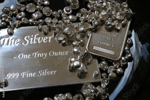 Silver bars precious metal money investing assets
