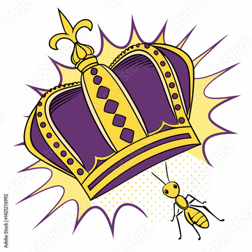 Pharaoh Ant in Royal Pop Art Frame