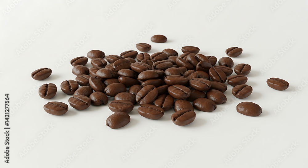 Naklejka premium Coffee beans white background. Brazilian food