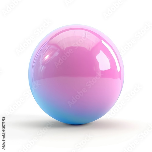 Glossy, ombre sphere of pink and light blue.