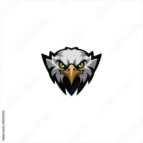 Minimalist Hawk Head Logo – Bold Predator Bird Vector Design