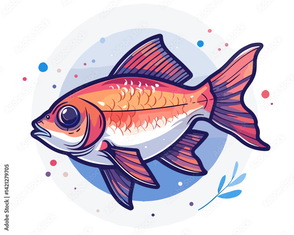 Fototapeta premium Illustration of a fish on a white background. Vector illustration.