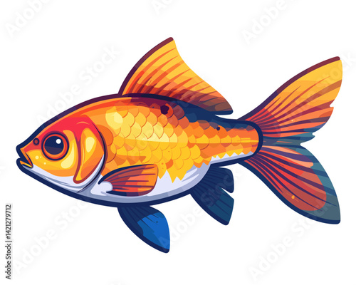 Illustration of a fish on a white background. Vector illustration.
