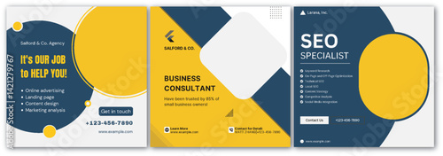 Professional Services Banner Set for Digital Marketing and Consulting Needs