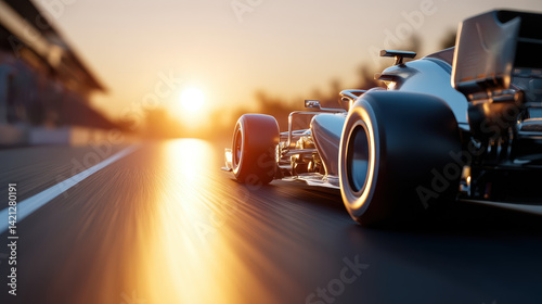 Obraz na płótnie Modern Formula Race Car on Sunset Track w salonie
