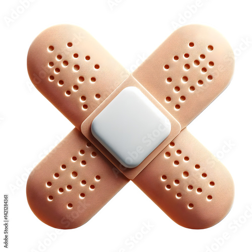 Wallpaper Mural Realistic 3D Render of Medical Adhesive Bandage in Cartoon Plastic Style Isolated on Transparent Background. Png file Torontodigital.ca