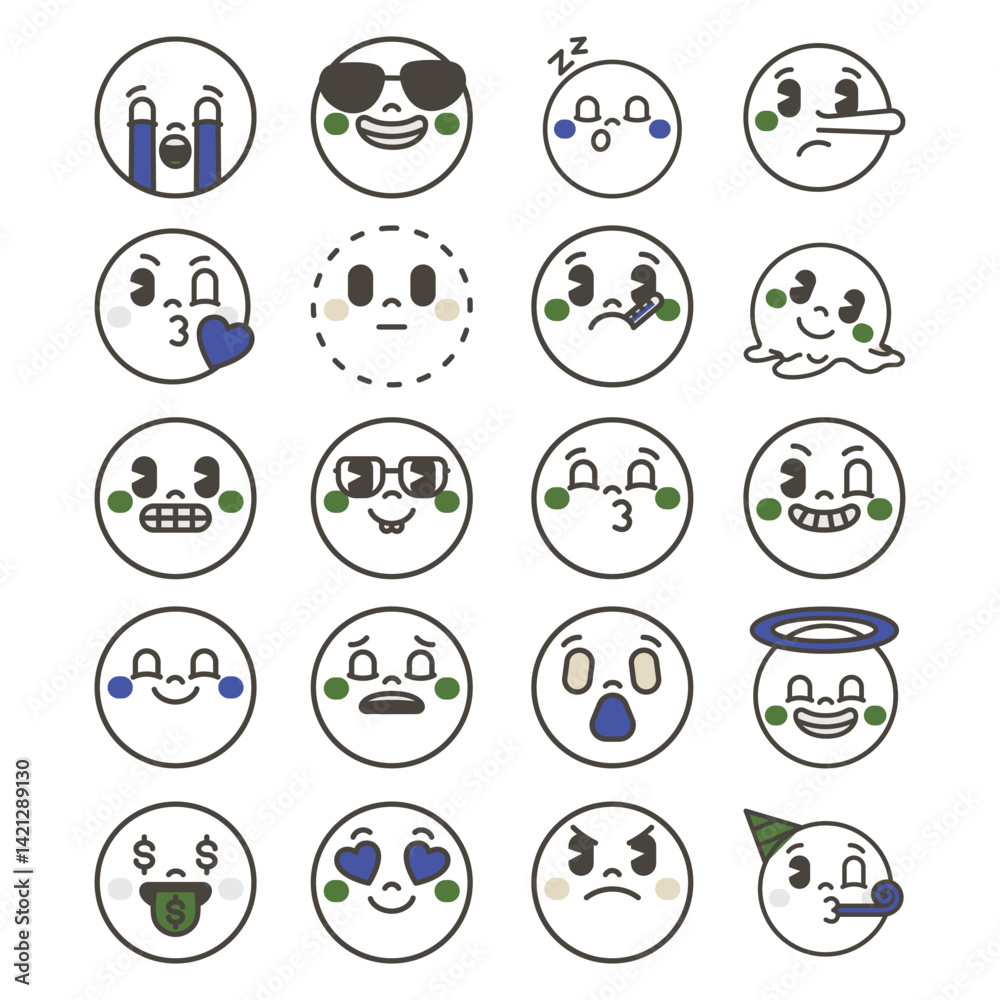 Iconic Brutalish Emoji Face with Retro Line Art Utilitarial Aesthetic Iconic Brutalish Emoji Face with Retro Line Art Utilitarial Aesthetic