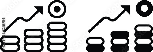 Profit Icon flat and line icon Simple outline logo.
