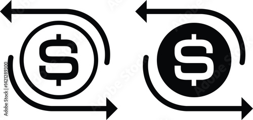 Trade icon flat and line icon Simple outline logo.