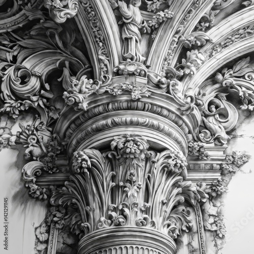 architectural details of cathedral christ the savior in moscow, russian russia