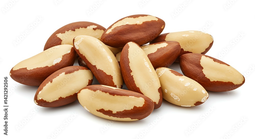 Fototapeta premium Brazil nuts isolated on white background. Brazilian food