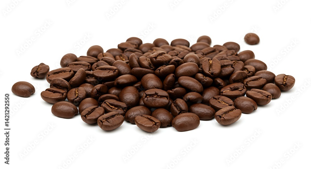 Obraz premium Coffee beans white background. Brazilian food
