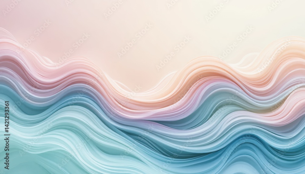 Dynamic abstract waves artistic design soft color palette digital illustration modern aesthetics serenity and flow Dynamic abstract waves artistic design soft color palette digital illustration modern aesthetics serenity and flow