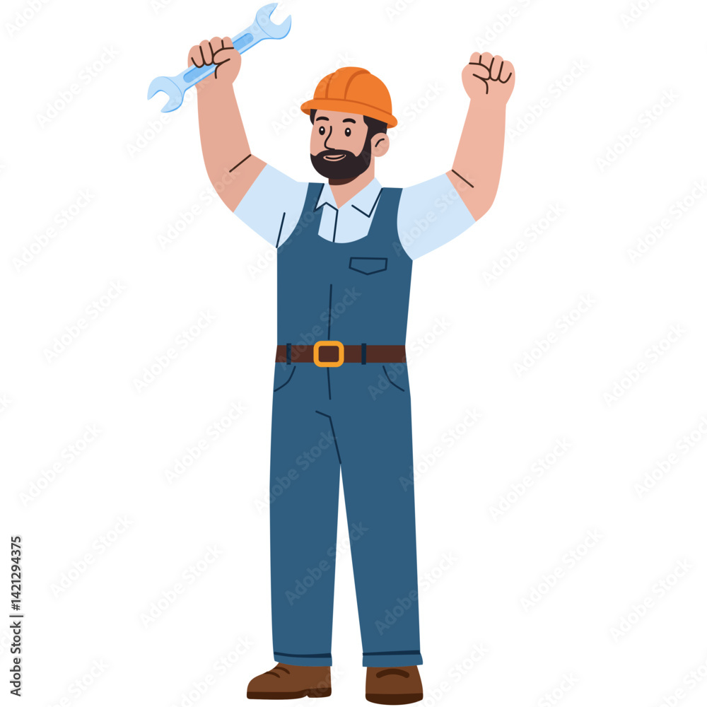 construction worker holding a wrench construction worker holding a wrench