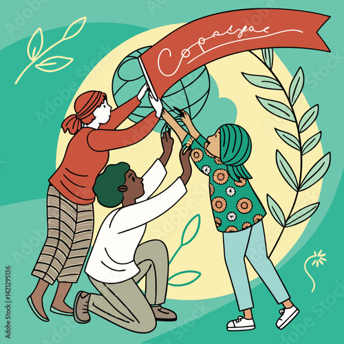 Colorful Illustration International Day Of Cooperatives Vector Illustration