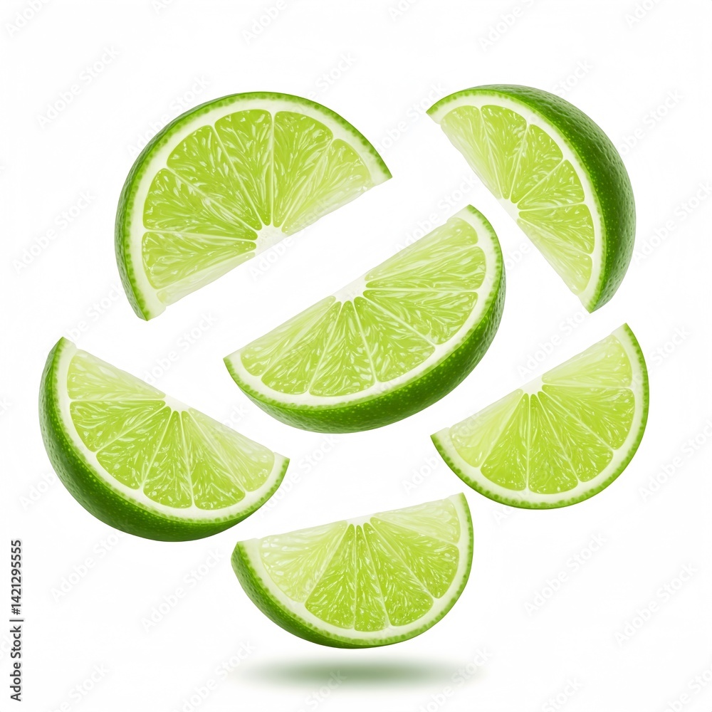 Lime Slices on White Background Lime Slices on White Background