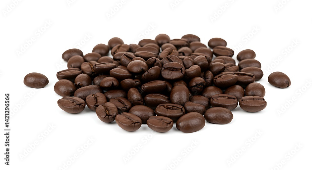 Naklejka premium Coffee beans white background. Brazilian food