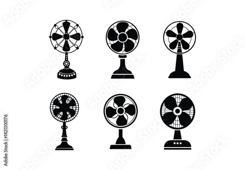 Electric Cooling Fan Vector Pack – Retro and Classic Designs

