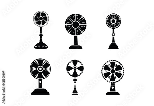 Electric Cooling Fan Vector Pack – Retro and Classic Designs

