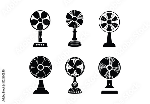 Electric Cooling Fan Vector Pack – Retro and Classic Designs

