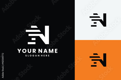 Initial Letter N Fast Speed Logo. Alphabet Suitable for Fast, Power, Flash, Identity, Moving and Speed.