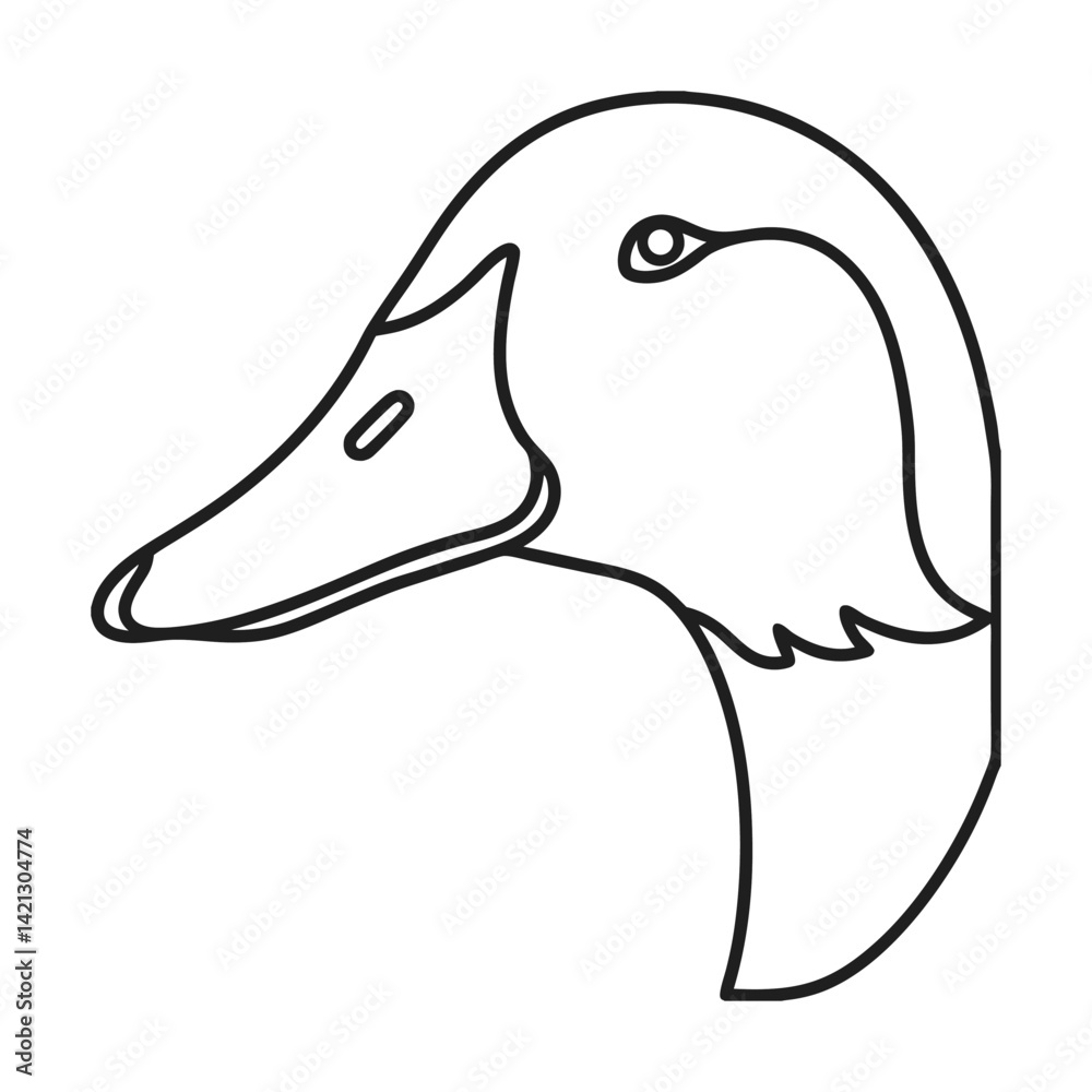Duck head minimalist line art vector illustration for wildlife nature conservation and creative design Duck head minimalist line art vector illustration for wildlife nature conservation and creative design