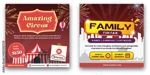 Exciting Family Fun Fair and Circus Extravaganza Banner Advertisement