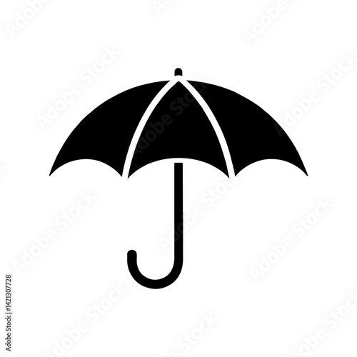 umbrella vector logo illustration. black and white icon silhouette