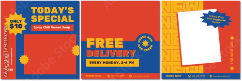 Vibrant Asian Restaurant Promotion Set with Special Offers and New Item