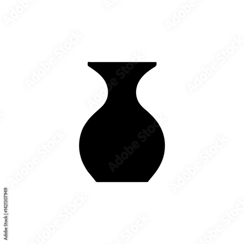 vase  vector logo illustration. black and white icon silhouette